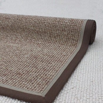 剑麻黄麻地毯客厅卧室茶几草编亚麻榻榻米垫现代简约北欧ins定制 包边