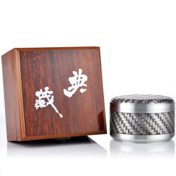 
                                                                                海蝶 手工锡罐 纯锡茶叶罐 密封茶具 纯金属锡罐  工艺礼品 竹编仿古小号                