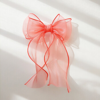 手工自制/diy卷边纱纱蝴蝶结飘带发夹儿童发饰超仙女童 indian pink