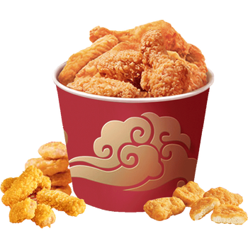 凤祥食品 半成菜品炸鸡肯德基家庭桶 全翅桶 香辣翅中3袋约30个共1.