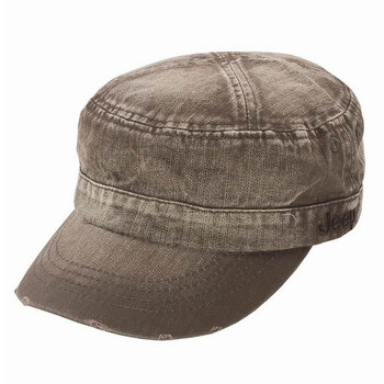专柜 男士休闲帽子 款户外平遮阳帽 军帽司机帽 褐色w6 50(头围58cm)