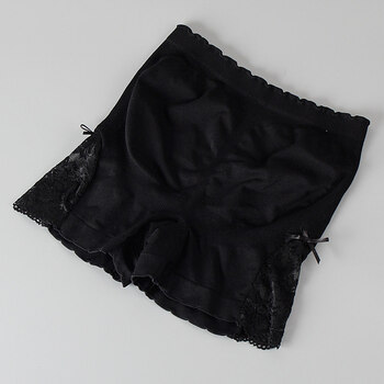 【2条】蕾丝安全裤防走光女夏季薄款弹力无痕打底裤内穿短保险裤 黑色