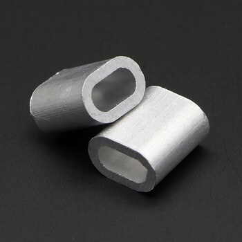 椭圆单孔铝套铝扣钢丝绳卡头夹头m0.5/0.8/1/1.2/1.