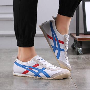 日本tiger鬼冢虎品牌一脚蹬懒人鞋男女百搭情侣帆布鞋休闲运动板