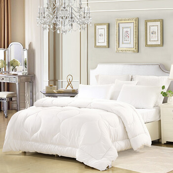 水星家纺被子单双人春秋被抗菌七孔被芯空调被冬被加厚学生宿舍白色