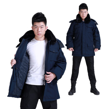 策马 多功能冬装防寒服 男保暖大衣工作服 防风保暖 07海藏青作训大衣
