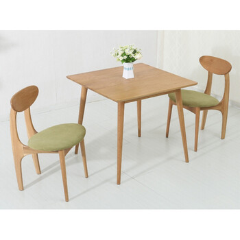 餐桌椅组合简约现代正方形白橡木实木方桌饭桌家用小户型餐桌 70单桌2