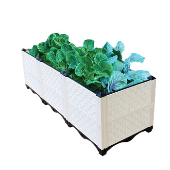 老花农家庭园艺阳台种菜盆菜园长方形塑料可以移动花盆屋顶绿植蔬菜水果种植槽家庭特大种植箱双层加深3联135 45 43cm 大号 图片价格品牌报价 京东