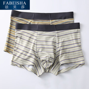 fabeisha品牌 男士内裤日系条纹青年无痕四角裤 拿破仑系列 l