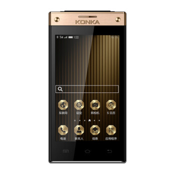 康佳（Konka）K77 智能双屏翻盖手机 双卡双待 黑色+金色