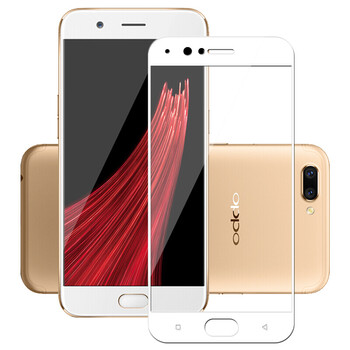 全屏覆盖高清钢化膜全屏手机保护膜高透 全屏覆盖-白色 oppo a53/m/t