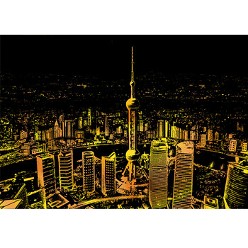 乾宸 城市夜景刮刮画手工成人刮画纸创意diy生日礼物益智玩具送友礼品