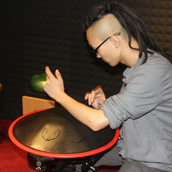 山雨 出口欧美handpan正品手碟鼓 飞碟鼓 空灵鼓成人钢舌色空鼓音舌鼓
