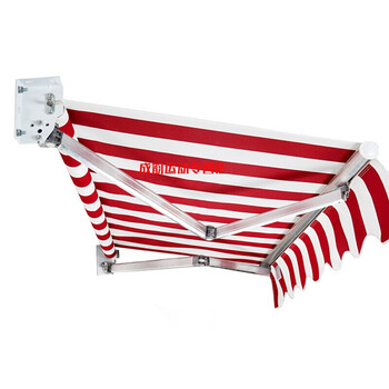 户外伸缩式手摇式遮阳棚铝合金防晒雨篷阳台折叠遮雨棚 宽3米x伸缩2.