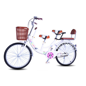 母婴亲子自行车 双人自行车母子母婴车女式可带小孩淑女城市单车 成人