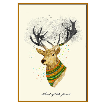 现货 西零小筑卡通动物客厅书房卧室装饰画sn7844 北欧麋鹿1 70cm*100