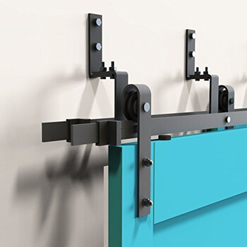 谷仓门吊轨轨道滑轨 推拉门隔断门滑轮吊轨 经典款双轨双门五金件