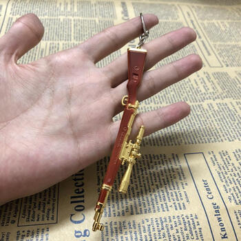 迷你小号三级头盔平底锅背包98k钥匙扣挂件 98k黄金-约12cm