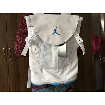 air jordan xi aj11 鞋底背包 黑红书包 白蓝 631693-100传奇蓝 轻微