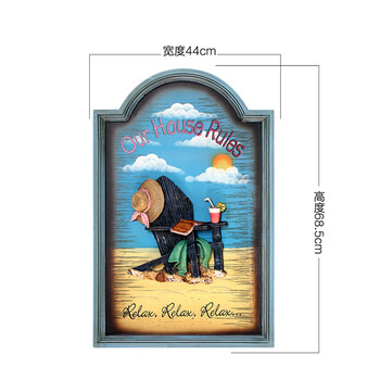 
                                        Snnei室内 客厅装饰画走廊挂画 创意现代立体浮雕板画壁饰 地中海沙发背景墙壁画 蓝框海滩海鸟款+沙滩款一对                