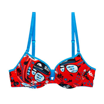 vaakav哇咔专柜棉质印花舒适薄款胸罩 聚拢插垫小胸内衣 女士文胸 wwf