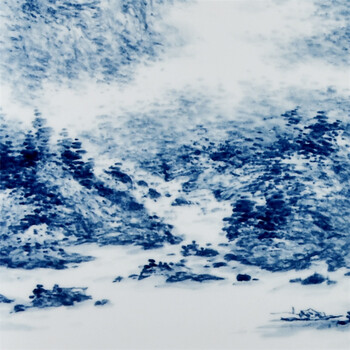 《秋峦雅韵》瓷画戴守峰景德镇陶瓷艺术家