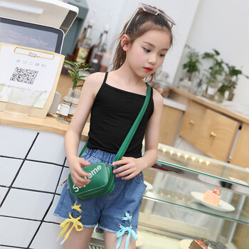 儿童吊带女小背心夏女童黑色露背吊带女中童白色紧身女孩吊带背心