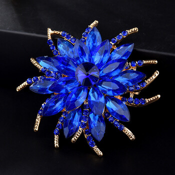 时尚仿钻胸针韩版胸花手捧花配饰别针女婚礼晚会西装礼服装饰 蓝色