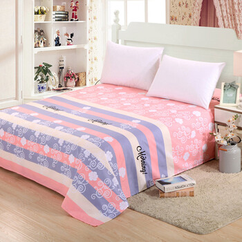 5米床1.8m 双人床秋季棉被单简约 i粉 1.2米床靠墙选160x230