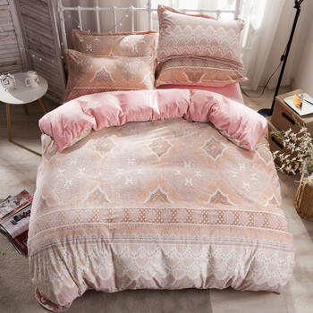 8法莱珊瑚绒被套床单 水墨年华 2.2m(7英尺)床