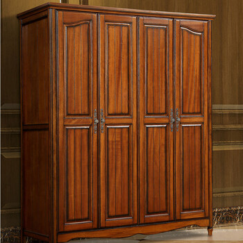 卧室储物柜美式乡村复古大衣柜黄樱桃色【行情 报价 价格 评测】-京东