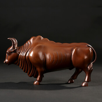 铜欣祥 紫铜五福牛摆件客厅办公室家居工艺品开业礼品 大五牛一套