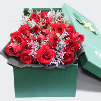 蔷薇恋七夕情人节 鲜花速递同城配送33朵红玫瑰礼盒表白生日礼物 33朵红玫瑰礼盒G 如图制作