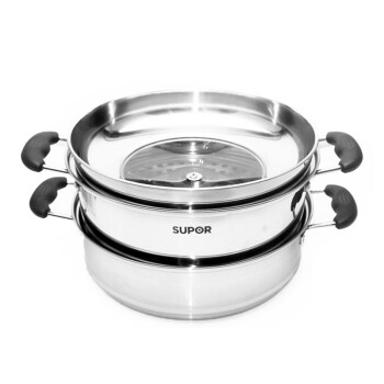 
                                        苏泊尔（SUPOR） 蒸锅304不锈钢双层复底蒸鱼蒸蒸锅28cm二层大蒸笼电磁炉燃气通用SZ28B2                
