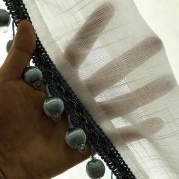 定制轻烟罗纱美式白纱纯色棉麻白色飘窗帘客厅窗帘窗纱帘隔断 轻烟罗