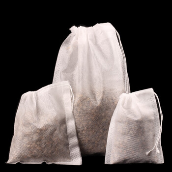 白色无纺布抽绳泡茶袋 中药袋 煎药袋 药粉袋 香包空袋内袋 15*20