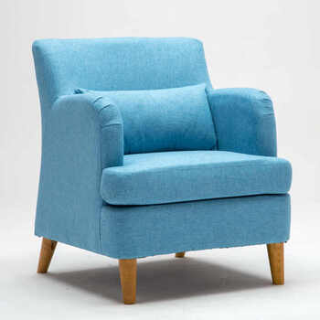 位沙发家用电脑小户型双人单人办公室布艺沙发卧室三人北欧 天蓝色