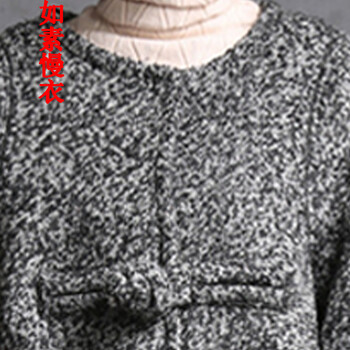 如素慢衣文艺盘扣呢大衣女中长款毛呢大衣女外套2246 灰色 均码