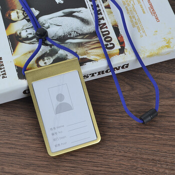 金属卡套铝合金证件卡套 吊绳 工作证员工牌挂绳 胸牌苹果 公司用品