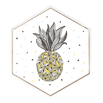 雄冠六边形现代简约装饰画壁画创意个性可爱萌宠动物客厅卧室儿童房挂