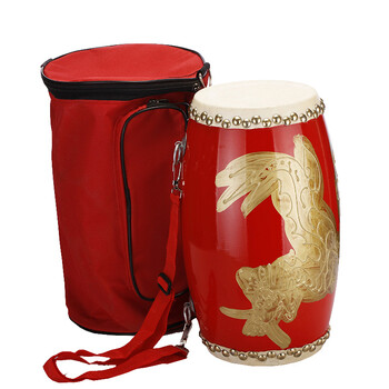 琴兹(qin ci) 腰鼓儿童牛皮鼓12cm成人秧歌鼓14cm幼儿园表演小腰鼓15