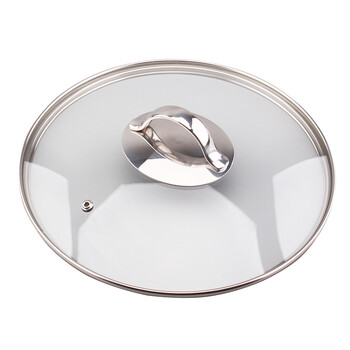 不锈钢手柄防爆防溢可视钢化玻璃锅盖汤锅盖子16 20 24cm 玻璃锅盖 22