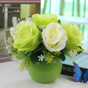 餐桌上的仿真花小清新仿真花套装客厅茶几冰箱餐桌上的装饰摆件桌面