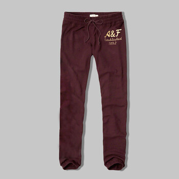 Abercrombie&Fitch 阿贝克隆比&费奇(A&F)打底裤女秋卫裤运动裤卫裤小脚 枣红色 L