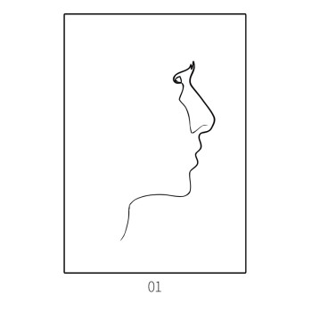 現代簡約北歐黑白線條個性臥室玄關極簡裝飾畫 01 35*50