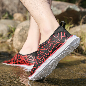 2018春夏涉水鞋男 防滑透气速干游泳鞋 情侣溯溪鞋 黑红 39