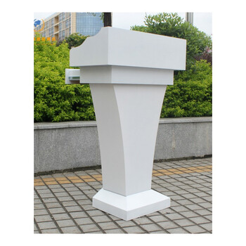 美式演讲台 发言台前台迎宾台 实木质司仪台 咨客咨询接待台桌 白色