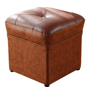 皮凳子沙发凳子皮墩子皮方凳小墩子小皮凳方凳子创意家用小凳脚蹬