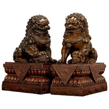宅摆件一对家居客厅风水助运摆设狮子摆件工艺开业礼品 中号旺宅祥狮