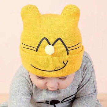 韩版春秋冬0新生婴儿童帽子3男女宝宝毛线6针织12个月奶嘴帽3岁潮